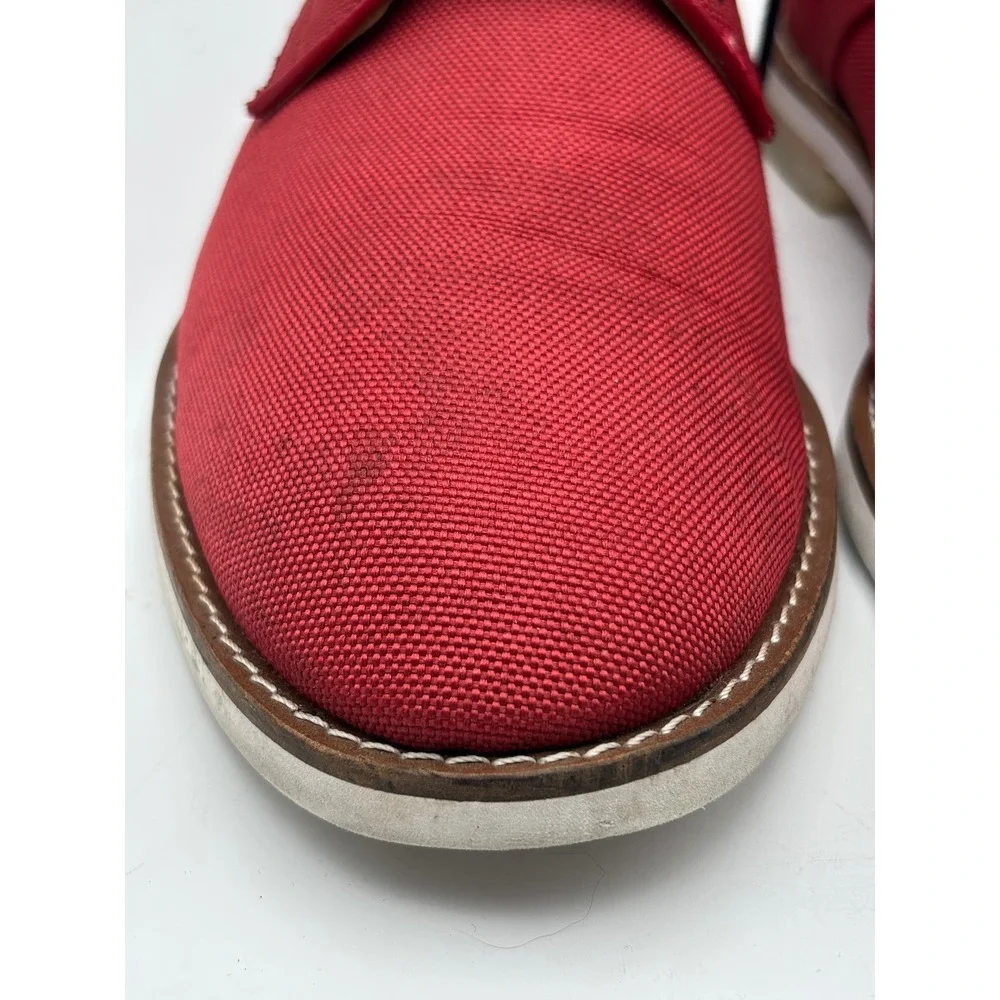 Calvin Klein Mens Red Canvas Derby Lace Up Oxford Shoes 71CLRSZ95 Size 9.5